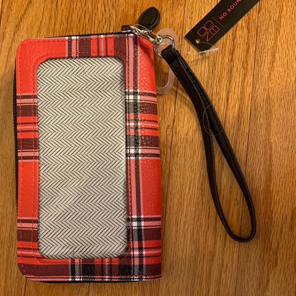 Red Plaid wallet/phone case- NWT